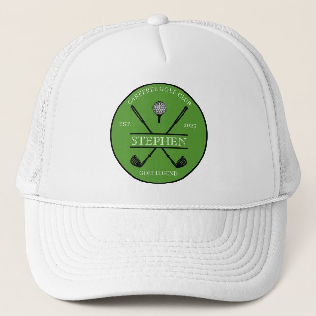 Golf Legende Cross Club Green Truckerkappe (Vorderseite)