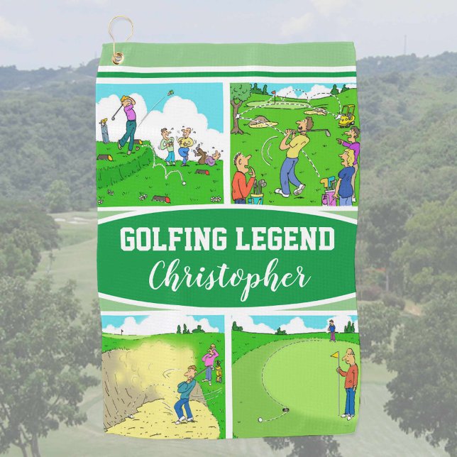 Golf Legende mit 4 lustigen Cartoon Golfhandtuch (Von Creator hochgeladen)