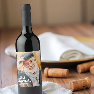 Golf Legende Seit der Geburt Funny Modern Vintag Weinetikett