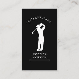 Golf Lehrer  Schwarz Weiß Visitenkarte