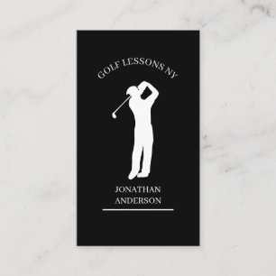 Golf Lehrer Schwarz Weiß Visitenkarte
