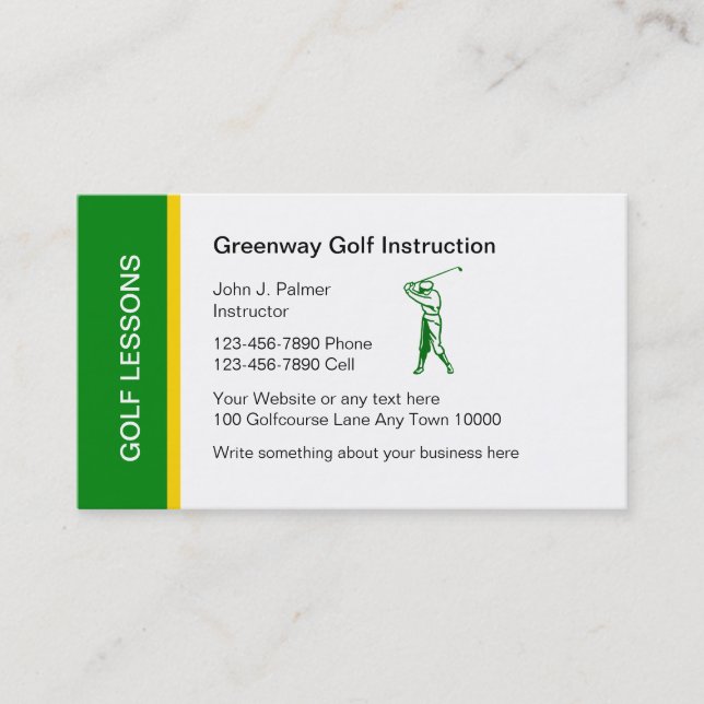 Golf-Lektions-Visitenkarte Visitenkarte (Vorderseite)