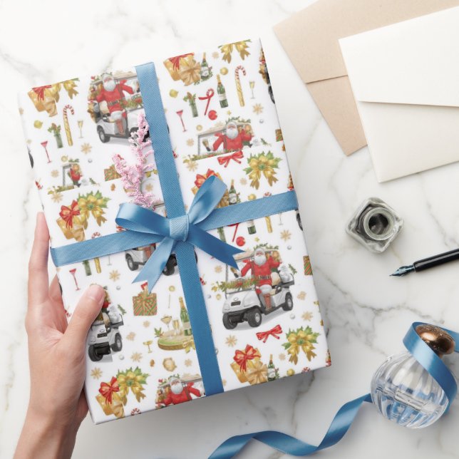 Golf “Let’s Par-Tee” Christmas Party Pattern Geschenkpapier (Schenken)