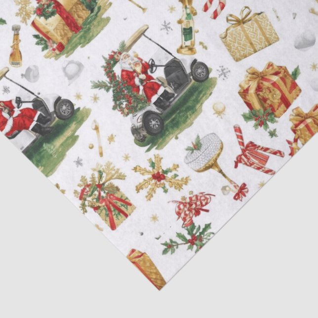 Golf “Let’s Par-Tee” Christmas Party Pattern Seidenpapier (Detail)