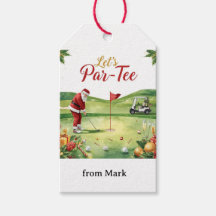 Golf Let’s Par tee with golf flag on green white 