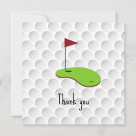 Golf Let's Par Abschlag mit Golf Flagge auf grün w Dankeskarte