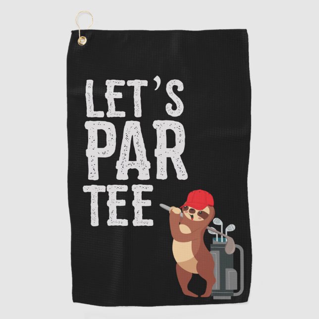 Golf Let's Par T-Shirt mit Golfschläger Golfhandtuch (Vorderseite)