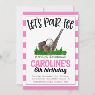Golf Let's Par-tee Anniversaire Invitation