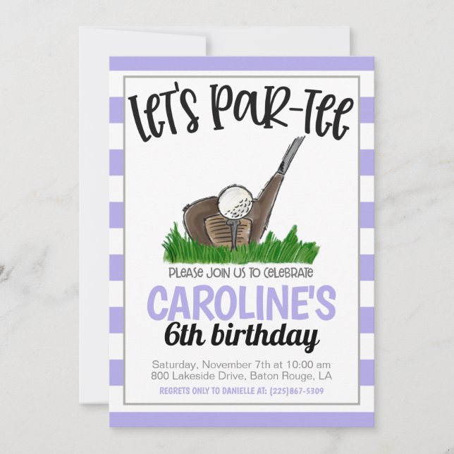 Golf Let's Par-tee Anniversaire Invitation (Devant)