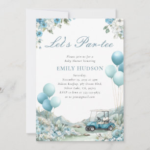 Golf Let's Par-tee Blau Baby Shower Einladung