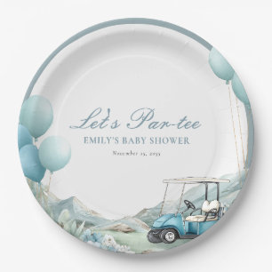 Golf Let's Par-tee Blaues Baby-Baby-Party Pappteller