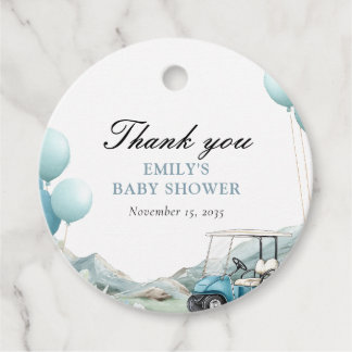 Golf Let's Par-tee Blue Baby Shower Geschenkanhänger