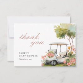 Golf Let's Par-tee Girl Baby Shower Dankeskarte