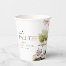 Golf Let's Par-tee Girl Baby Shower Pappbecher