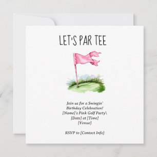 Golf Let's Par-tee mit Golf-Flagge auf Grün Einladung