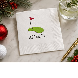 Golf Let's Par Tee mit Golf-Flagge auf grünem Weiß Serviette
