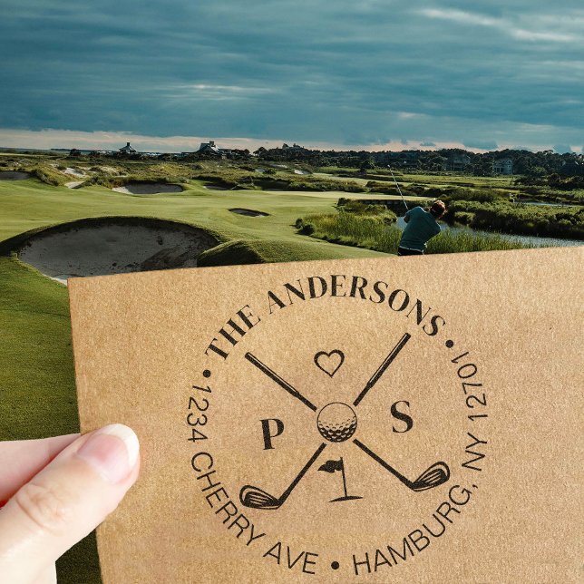Golf Let's Par-Tee Name Rücksendeadresse Gummistempel (Von Creator hochgeladen)