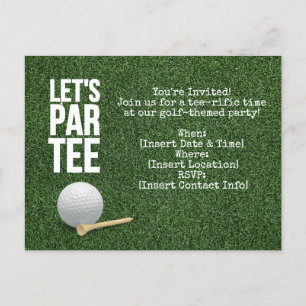 Golf Let's Par tee Party Einladung mit Golfball