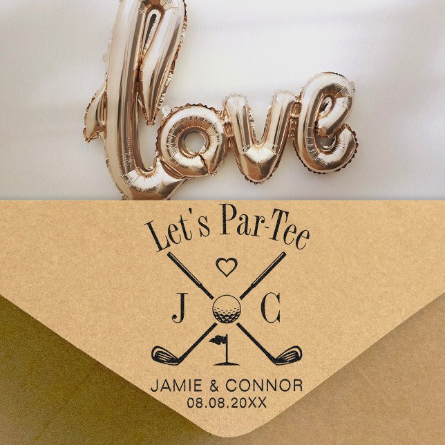 Golf Let's Par-Tee Wedding Save the Date Gummistempel (Von Creator hochgeladen)