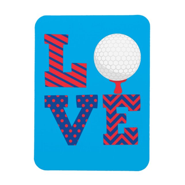 Golf Liebe Kunst Magnet (Vertikal)