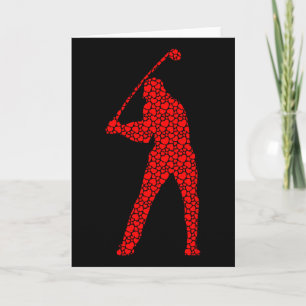 Golf-Liebhaber Valentinsherzen Lieben Golfer Silho Karte