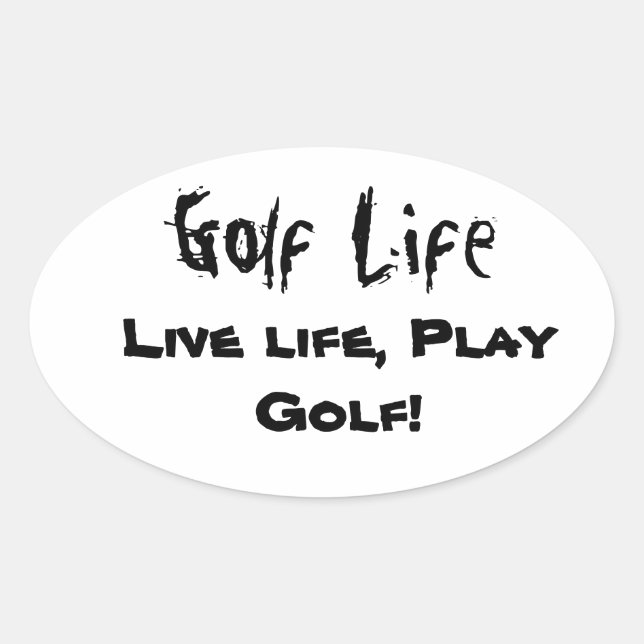 Golf Life Decals Ovaler Aufkleber (Vorderseite)