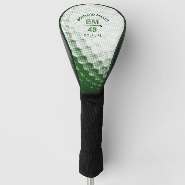 Golf Life Golfer-Kugel monogramiert Headcover (Vorderseite)