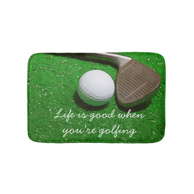 Golf Life ist gut mit Golf auf grüner Badmatte Badematte (Vorderseite)