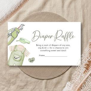 Golf Little Putter Baby Shower Windel-Raffel Begleitkarte