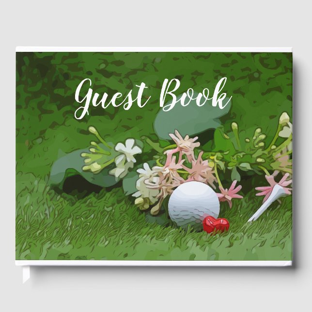 Golf Livre d'or avec balle de golf et tee sur la f (Recto)
