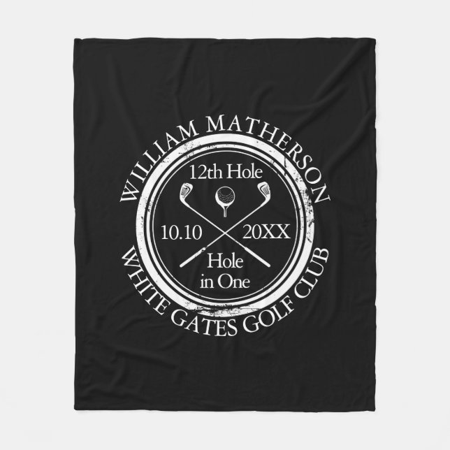 Golf-Loch in einem Schwarz-Weiß-Winkel Fleecedecke (Vorderseite)