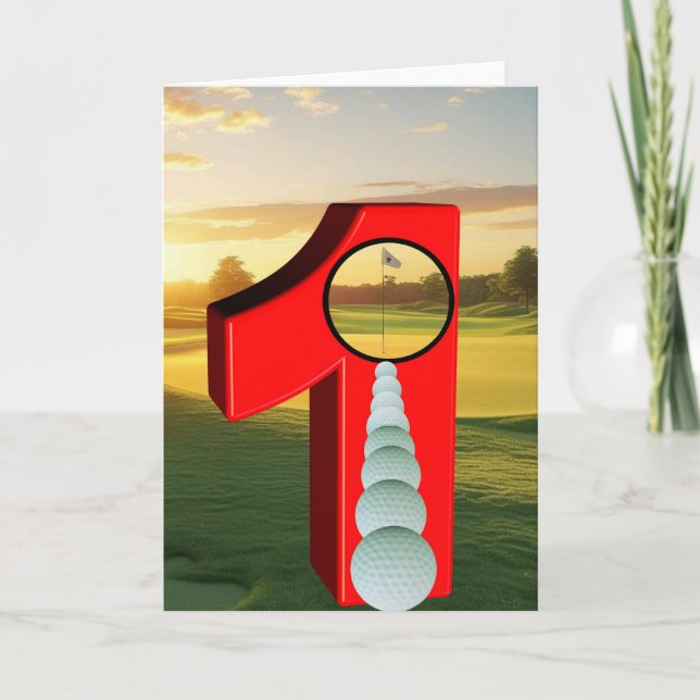 Golf. Loch in eins. Karte (Vorderseite)
