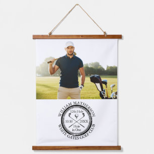 Golf-Loch-in-Eins-Klassisches Personalisiertes Fot Wandteppich Mit Holzrahmen