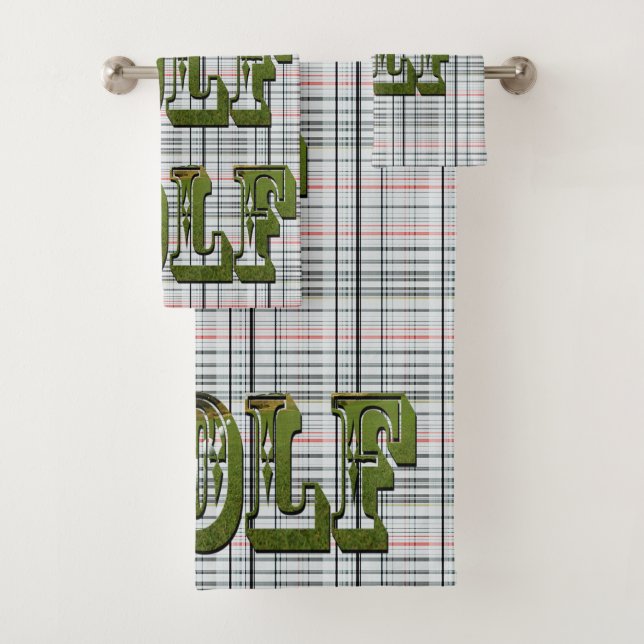Golf-Logo auf weißem Karton, Badhandtuch Set (Insitu)