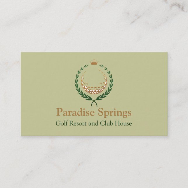 Golf Logo Emblem Golfball Crown Business Card Visitenkarte (Vorderseite)