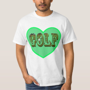 Golf-Logo im Herzen der grünen Liebe T-Shirt