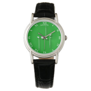Golf-Logo mit Golfball schlägt Armbanduhr