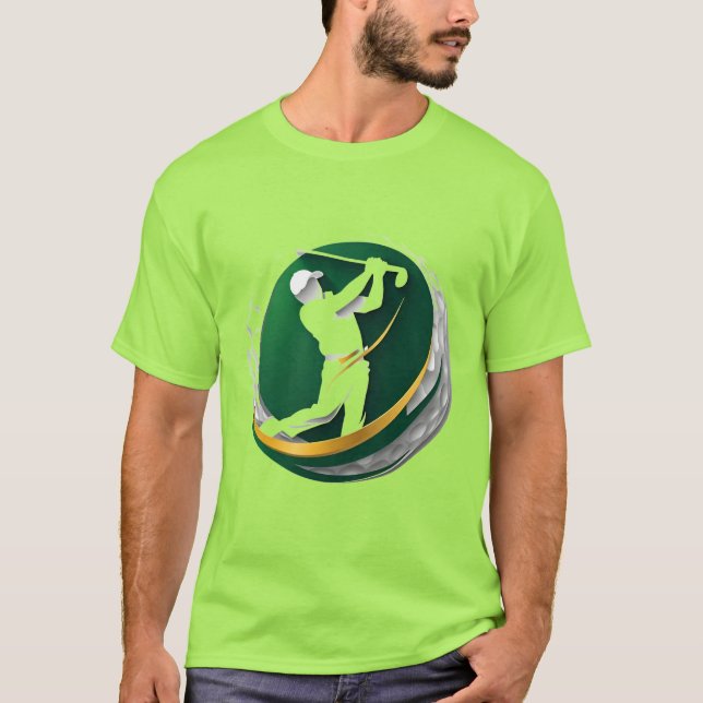 Golf-Logo mit Silhouette-Swing T-Shirt (Vorderseite)