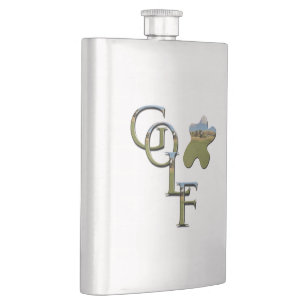 Golf Logo und Kurs, klassische Hip Flasche Flachmann
