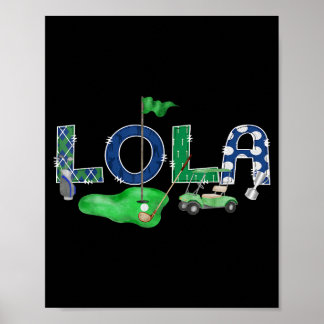 Golf Lola Hole In One Golf 1st Birthday Boy Party  Poster
