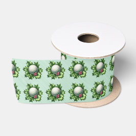 Golf Lover Christmas Ribbon Satinband