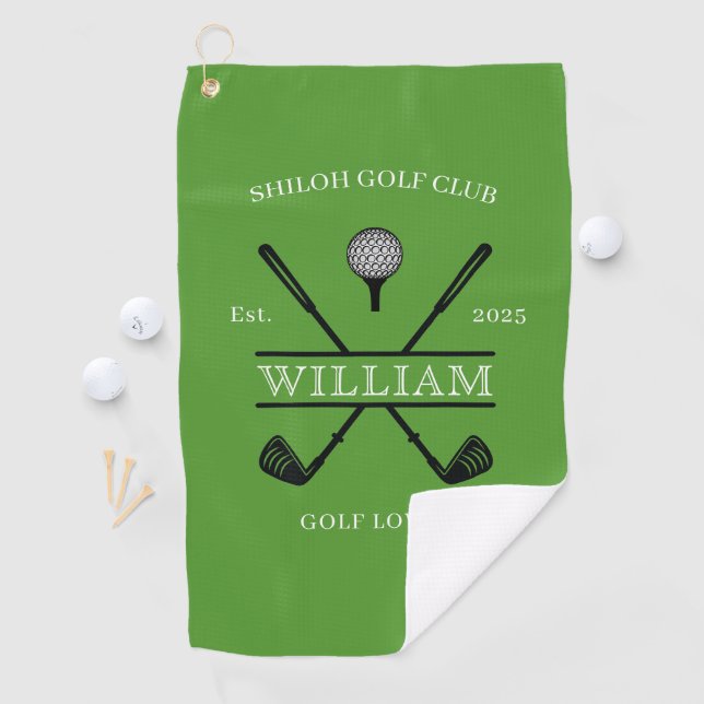 Golf Lover Cross Club Green Golfhandtuch (Insitu)