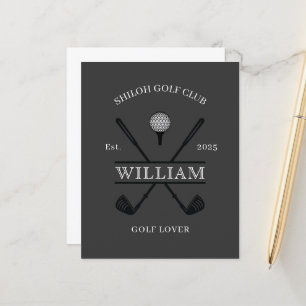 Golf Lover Cross Club Nom papeterie