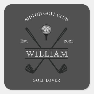 Golf Lover Cross Club Quadratischer Aufkleber
