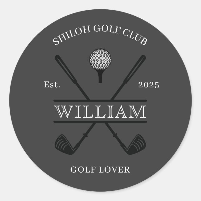 Golf Lover Cross Club Runder Aufkleber (Vorderseite)