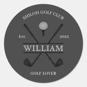 Golf Lover Cross Club Runder Aufkleber