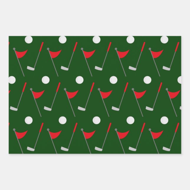Golf Lover, Golfgeschenk, Muster für Sportfans Geschenkpapier Set (Vorderseite)