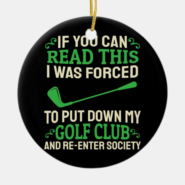 Golf Lover Hobby Sport Golf Club Keramik Ornament (Vorne)