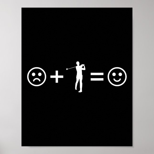 Golf Lover Player Sad Happy Face Equation  Poster (Vorne)