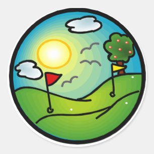 Golf Lover Runder Aufkleber